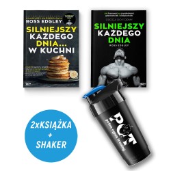 Pakiet: Silniejszy każdego dnia... w kuchni + Droga do formy + Shaker bidon 700ml (2x książka + bidon)