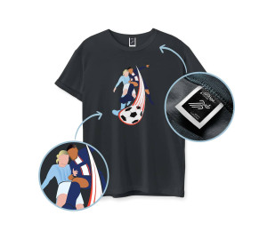 Koszulka czarna rywalizacja piłkarzy sportowa