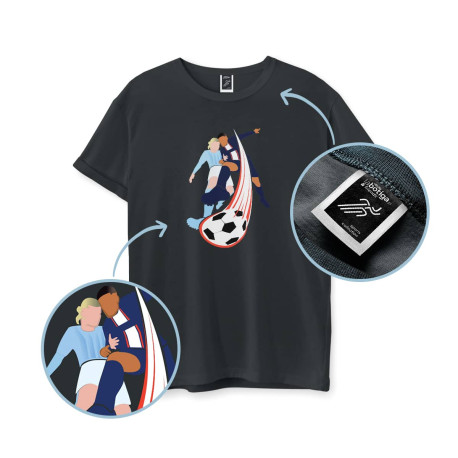 Koszulka czarna rywalizacja piłkarzy sportowa