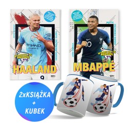 Pakiet: Haaland. Norweski terminator + Mbappe + Kubek Erling Kylian (2x książka + kubek)