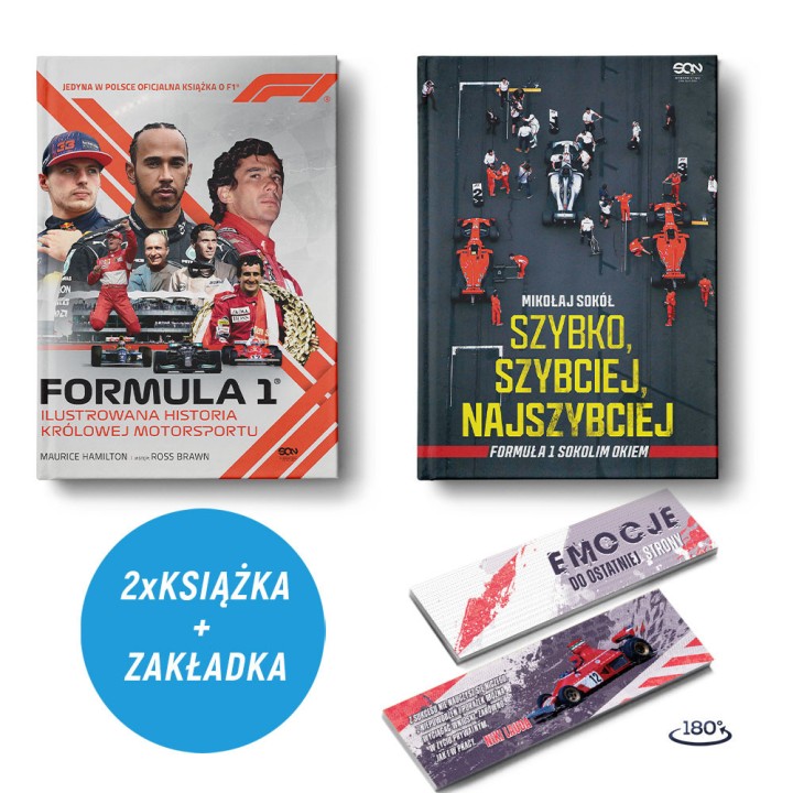 Formuła 1. Ilustrowana historia + Szybko, szybciej, najszybciej (2x książka + zakładka)