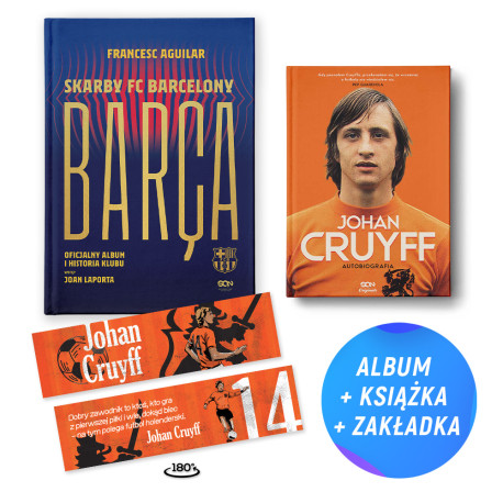 Barca. Skarby FC Barcelony. Oficjalny album i historia klubu + Johan Cruyff (2x książka + zakładka)