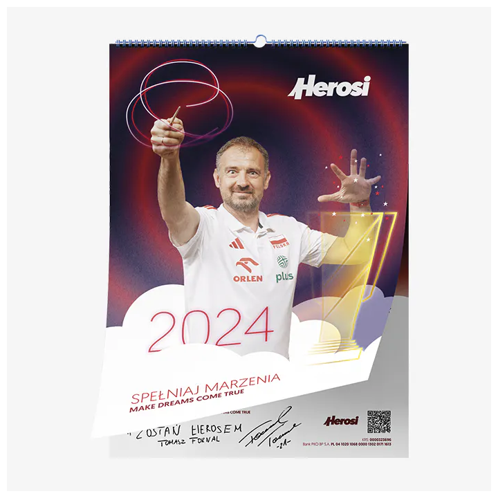 Charytatywny Kalendarz 2024 z Polską Reprezentacją Siatkarzy Fundacja Herosi