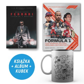 Pakiet: Ferrari. Człowiek i maszyna + Formuła 1 + Dużu kubek (2x książka + kubek)