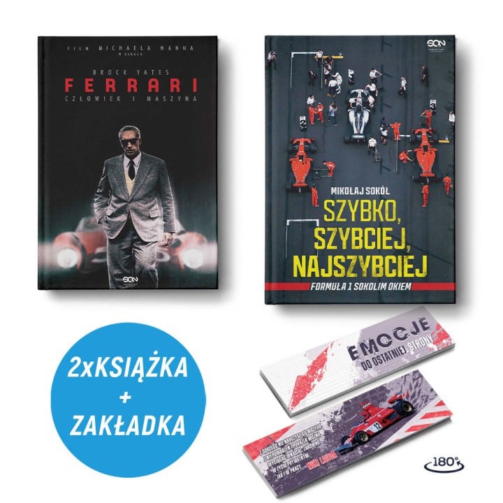 Pakiet: Ferrari. Człowiek i maszyna + Szybko, szybciej, najszybciej (2x książka + zakładka gratis)