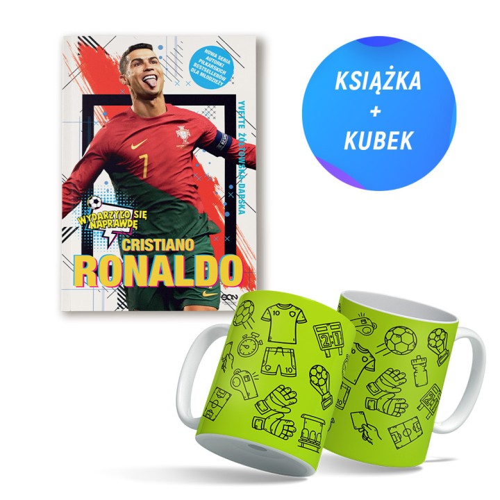 Pakiet: Cristiano Ronaldo. Chłopiec, który wiedział, czego chce (książka + neonowy kubek)