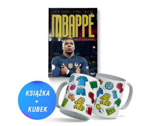 Pakiet: Kylian Mbappe. Nie do zatrzymania (książka + kubek kolorowy piłkarski)
