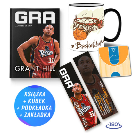 Pakiet: Grant Hill. Gra. Autobiografia (ksiażka + kubek mały + podkładka pod kubek + zakładka gratis)