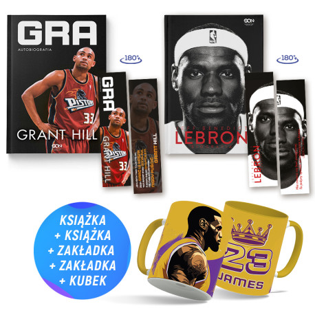 Pakiet: Grant Hill. Gra. Autobiografia + LeBron James (2x książka + kubek + 2x zakładka gratis)