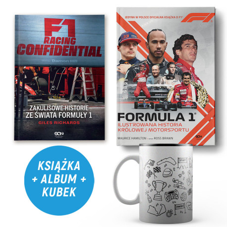  Pakiet: F1 Racing Confidential + Formuła 1. Ilustrowana historia królowej motorsportu (2x książka + kubek)