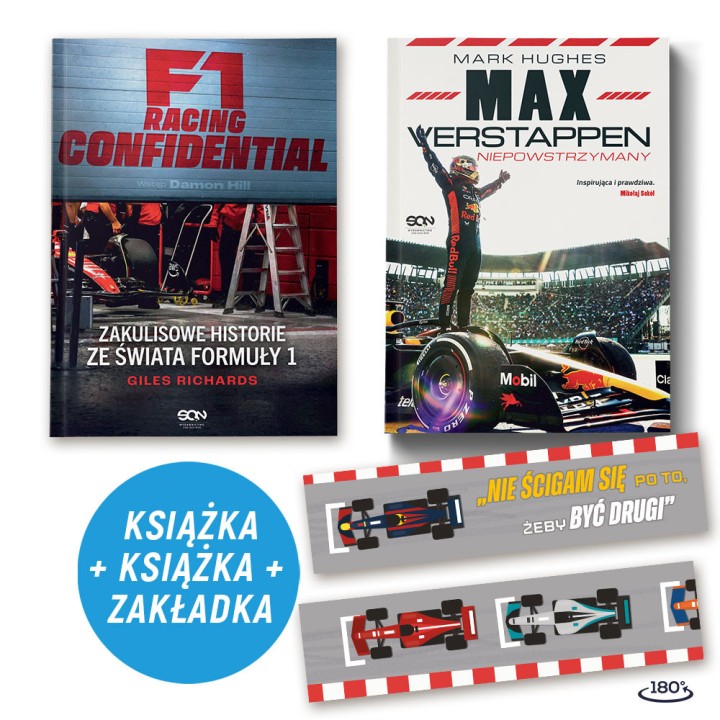  Pakiet: F1 Racing Confidential + Max Verstappen (2x książka + zakładka)