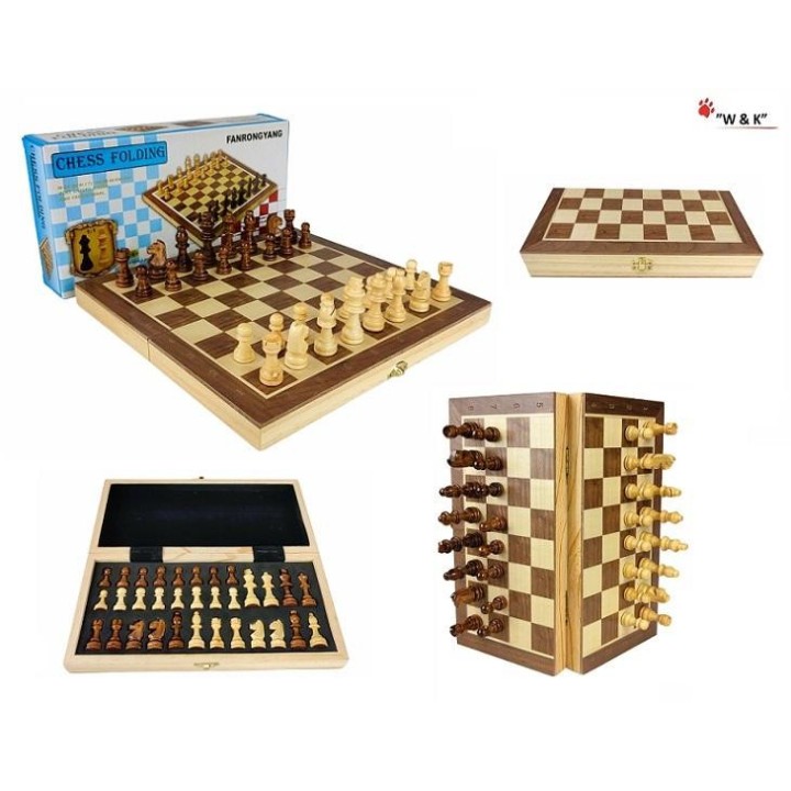 Szachy drewniane magnetyczne premium 29,5x29,5cm