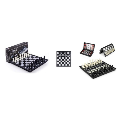 Szachy 3w1 magnetyczne 31,5x31,5