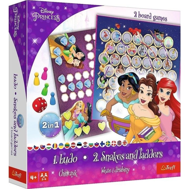 Disney Princess 2w1 Chińczyk -Węże i drabiny TREFL
