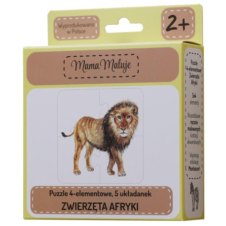 Puzzle 4-elementowe Zwierzęta Afryki