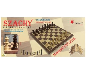 Szachy drewniane magnetyczne 29x29cm