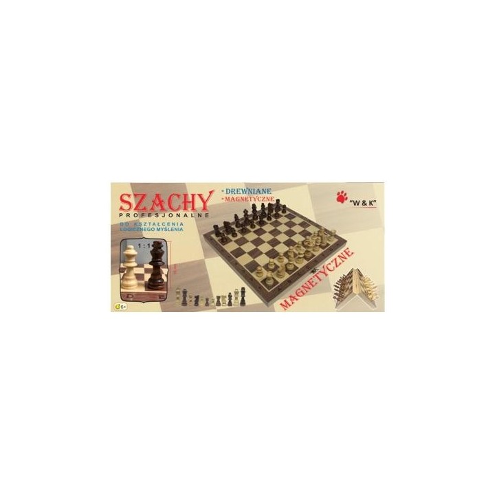 Szachy drewniane magnetyczne 29x29cm