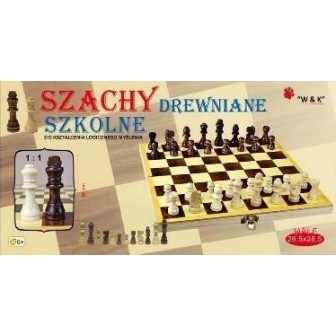 Szachy szkolne drewniane 28,5x28,5cm