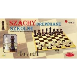 Szachy szkolne drewniane 28,5x28,5cm
