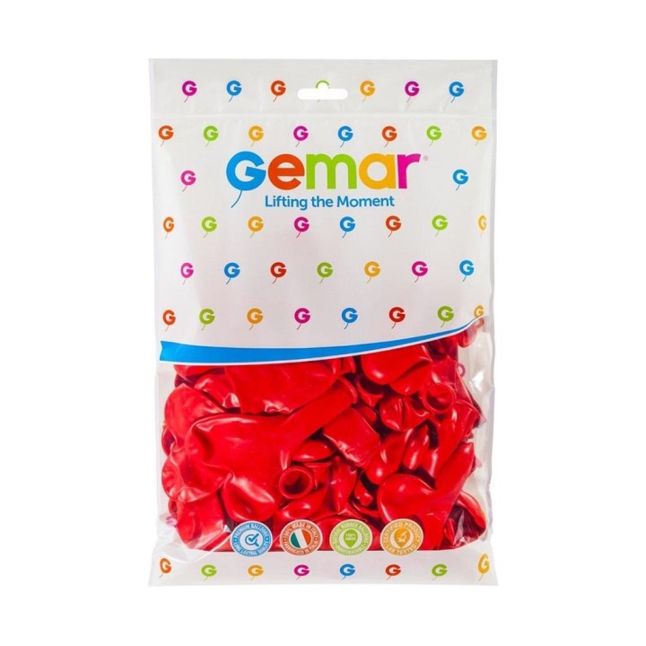 Balony pastelowe Serce bez nadruku czerwone 50szt