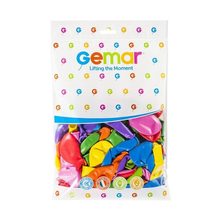 Balony Gemar pastelowe różnokolorowe 25cm 100szt