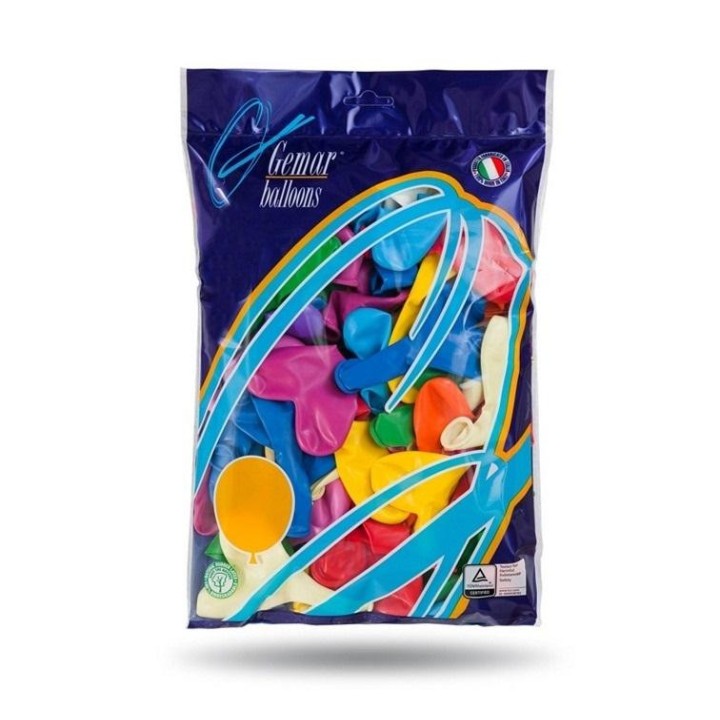 Balony pastelowe Serce bez nadruku MIX 50szt