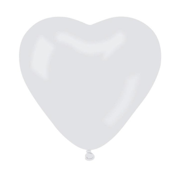 Balony Gemar pastelowe Serce białe 50szt