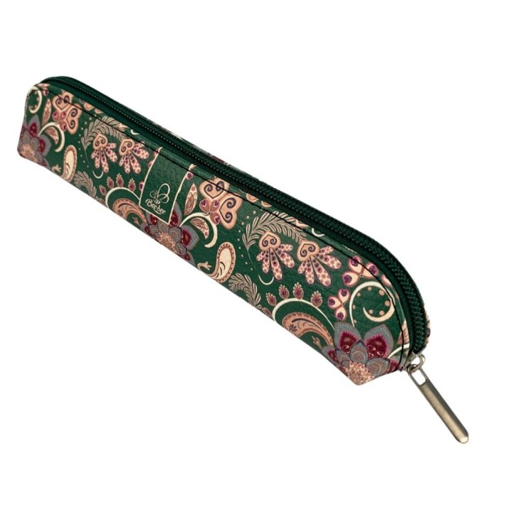 Piórnik mini Paisley Kwiaty green