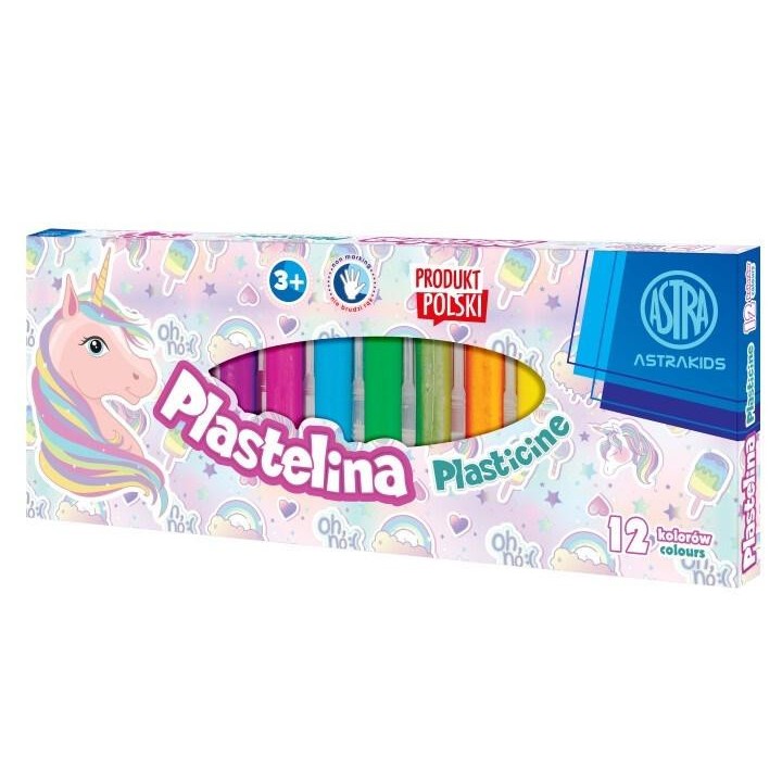 Plastelina Jednorożec 12 kolorów ASTRA