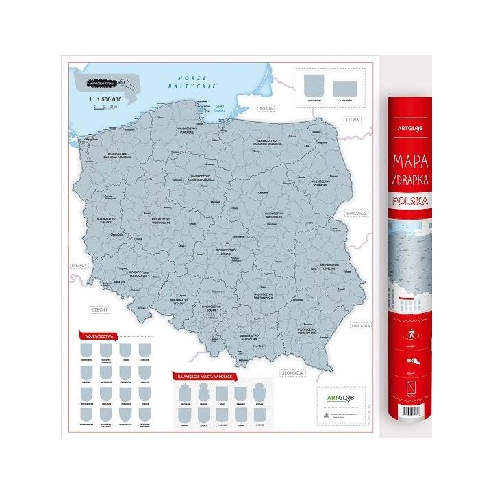 Mapa zdrapka - Polska 1:1 500 000