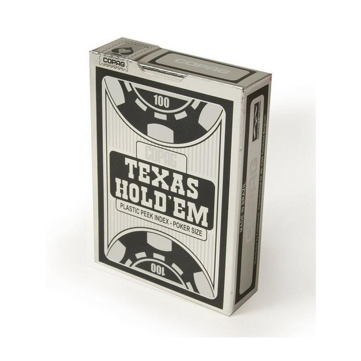 Karty Texas Hold'em srebrny/czarny CARTAMUNDI
