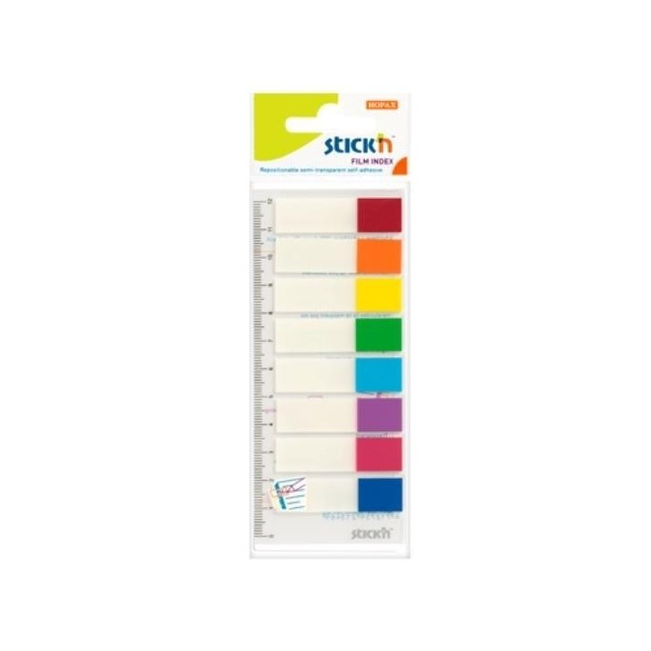 Zakładki indeks.samoprz. mix 8 kol. neon z linijką