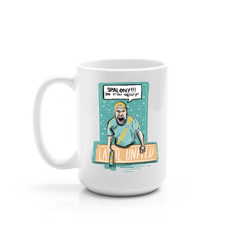SQN Originals: Kubek duży (440 ml) Spalony do kawy nędzy Labotiga x Maciej Święty