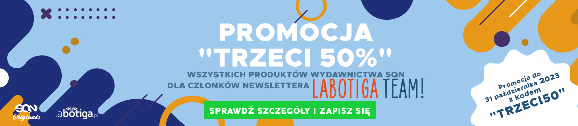 Baner główny reklamujący książki sportowe i gadżety w promocji Labotiga Team w księgarni www.labotiga.pl