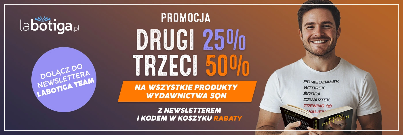 Baner główny reklamujący książki sportowe i gadżety w promocji Labotiga Team w księgarni www.labotiga.pl