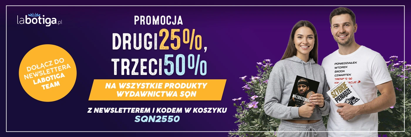 Baner główny reklamujący książki sportowe i gadżety w promocji Labotiga Team w księgarni sportowej www.labotiga.pl
