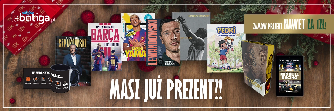 Baner główny reklamujący książki sportowe i gadżety w promocji Labotiga Team w księgarni www.labotiga.pl